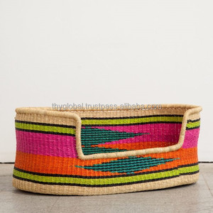 Vente chaude petit panier de chien en jonc de mer tissé à la main usine directement lits pour animaux de compagnie accessoires à la main chien lit meubles animaux chats - Product Image 6