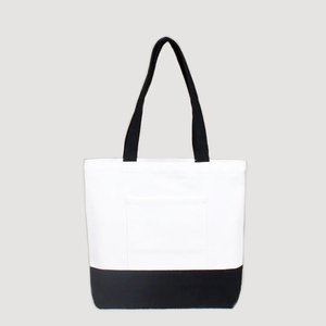 Custom Printed Fashion Striped Canvas <b>Tote</b> <b>Bag</b> <b>with</b> Lace-Up Closure <b>Pocket</b> for Women - Product Image 1