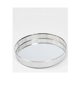 Bandeja de metal y espejo de mesa con base de espejo elegante y tamaño funcional ideal para decoración de sala de estar y exhibición de velas - Product Image 4