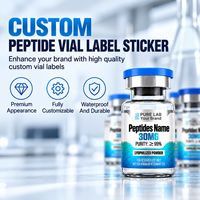 Étiquettes personnalisées pour flacons de peptides, autocollantes, imperméables, pour flacons en verre, impression sur feuille d'argent, logo personnalisé, étiquettes pour bouteilles, OEM ODM