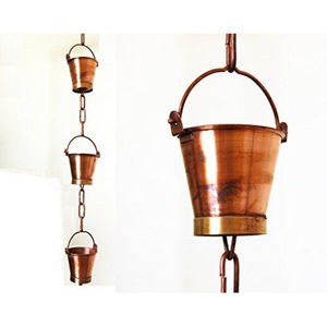 Chaîne de pluie décorative de jardin en métal, gouttières d'égouttement noires, design floral suspendu, chaînes de pluie en forme de tasse - Product Image 3