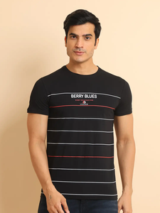 Venta caliente de los hombres Casual media manga 100% algodón Camiseta cómoda estirable cuello elegante diseño impreso de moda Regular - Product Image 2