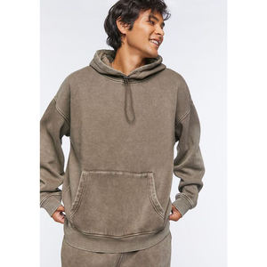 Logo personnalisé Vente en gros Sweats à capuche avec impression bouffante Sweats à capuche vintage Pulls pour couples Streetwear Acid Wash Sweats à capuche lourds brodés - Product Image 2