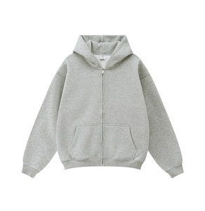 Meilleure vente : Sweat à capuche zippé imprimé 100% Coton, Coupe oversize, Style streetwear uni pour homme, Chaud - Product Image 4