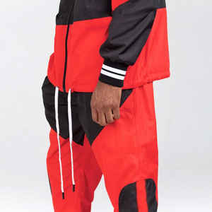 Traje deportivo cortavientos informal de invierno para hombre, chándales de nailon de dos tonos con logotipo personalizado a la venta - Product Image 5