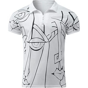 2025, camiseta informal de corte clásico para hombre, camiseta de Polo de punto de manga corta, camiseta de Golf con cremallera, antiarrugas, técnicas oscuras con cuello ODM - Product Image 1