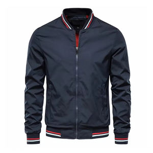 Chaquetas Casuales de Negocios para Hombre, Chaqueta de Color Sólido con Cuello Alto, Chaqueta Bomber Cortavientos Personalizada - Product Image 5