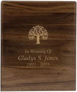 Urne funéraire rectangulaire en bois de noyer Arden gravée sur mesure, design moderne en bois foncé, taille extra large, pour cendres humaines, enterrée au sol - Product Image 2