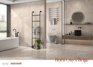 กระเบื้องพอร์ซเลนเคลือบสีเบจฮอร์ติโอนิกซ์ดีไซน์ยุโรปทันสมัยขนาด600x1200มม. สำหรับตกแต่งภายในห้องน้ำวิลล่าโรงเรียนผิวมันวาว - Product Image 2