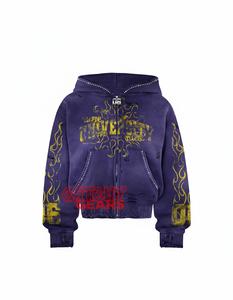 เสื้อฮู้ดมีซิปประดับพลอยเทียมทรงโอเวอร์ไซส์เสื้อมีฮู้ดผ้าฝ้ายหนาปักโลโก้คริสตัลแฟชั่นเสื้อมีฮู้ดระยิบระยับ - Product Image 6