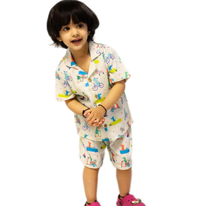 Ensembles de Vêtements Populaires en Poly Coton à Manches Courtes pour Garçons et Filles, 2 Pièces - Product Image 1