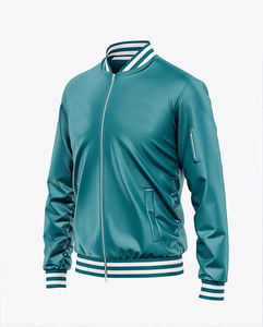 Vente en gros logo personnalisé haute qualité 100% veste en polyester satiné blouson aviateur en satin imperméable pour hommes - Product Image 1