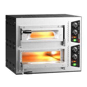 Four à pizza électrique à double plateau - Plateau en pierre réfractaire - 1+1 - 35 cm (13,8 po) - 230 V monophasé - Câblage direct - Mécanique - Product Image 3