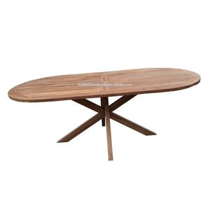 Table à manger ovale en teck massif moderne, fabricant de meubles de jardin haut de gamme pour villa, hôtel, utilisation extérieure - Product Image 4