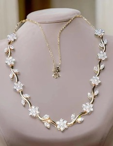 925 Sterling Silver Moissanite Rond Fleur Collier Moissanite bijoux cadeau de mariage Personnalisé Diamant Colliers - Product Image 1