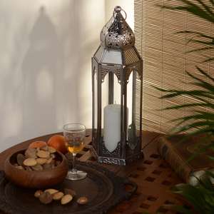 Portavelas de Navidad para interior/exterior con FAROL DE Metal marroquí Vintage con iluminación pacífica para bodas y decoración del hogar - Product Image 6