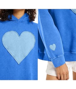 Sweat-shirt à capuche personnalisé avec patch en forme de cœur pour femmes, fabricant de sweat-shirts surdimensionnés OEM/ODM, pull en molleton du Vietnam, vêtements en gros - Product Image 6