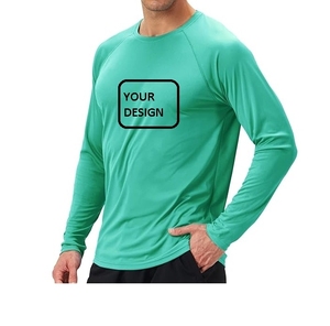 Logotipo personalizado Impresión Lisa Oversize 100% Poliéster Gráfico Camiseta en blanco Manga completa - Product Image 5