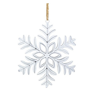 Pendentif d'ornement de flocon de neige de Noël en argent brillant de haute qualité décoration suspendue en alliage de Zinc - Product Image 2