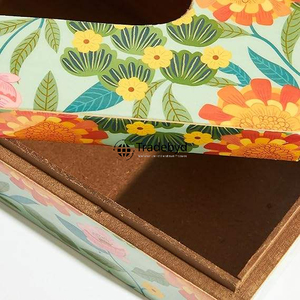 Porte-mouchoirs décoratif de luxe écologique en bois émaillé imprimé artistique Tradebyd pour l'espace de vie - Product Image 6