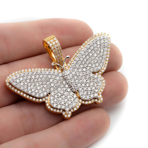 Personalizado Hip Hop tendencia estilo Bling mariposa colgante Moissanite diamante encanto colgante para hombres y mujeres 925 plata esterlina - Product Image 5