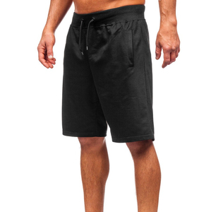 กางเกงวอร์มขาสั้นของผู้ชายผ้าคอตตอน, กางเกงวอร์มสีดำระบายอากาศได้ดีไซส์ใหญ่ตามสั่งสีและไซส์ - Product Image 4