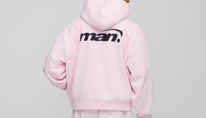 Sudadera con capucha de alta calidad de color rosa personalizado para hombre 100% algodón peso pesado hombro caído doble cremallera bolsillos - Product Image 4
