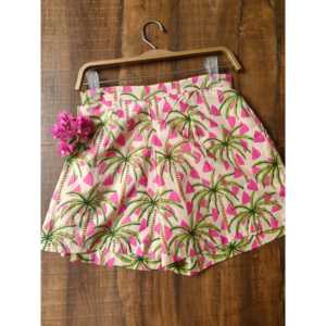 Shorts Deportivos Casuales de Cintura Alta con Elástico para Niñas, Estilo Tropical Tango, con Decoración de Estampado de Leopardo, Material de Poliéster - Product Image 1