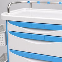 Chariot médical moderne pour hôpital, chariot de soins infirmiers en ABS, 3 tiroirs, étagère utilitaire en plastique durable avec verrou pour atelier et supermarché