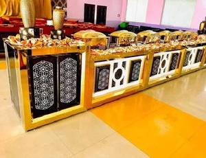 Mostrador de comida de acero inoxidable para bodas Mostrador de buffet de diseño brillante para fiestas Mostradores de Bodas de acero inoxidable Reino Unido - Product Image 5