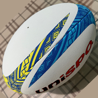 Ballon de rugby gonflable fabriqué en Inde, entièrement cousu à la main, vessie en caoutchouc/latex, très populaire, compétition IRB, couleur personnalisable