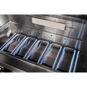 Îlot de cuisine extérieur modulaire en acier inoxydable noir de qualité supérieure en forme de L avec réfrigérateur + 6 brûleurs de 44 pouces de large + LIVRAISON GRATUITE - Product Image 6