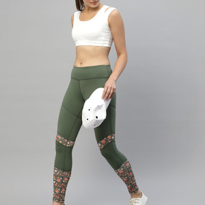 Women High Waist <b>Yoga</b> <b>Leggings</b> Full Length Floral Print Spandex Nylon Four-Way Stretch Elastic Waist <b>Leggings</b> - Product Image 5