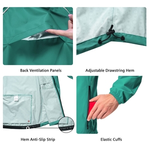 เสื้อแจ็กเก็ตกันน้ำมีฮู้ดสำหรับผู้ชายสำหรับเดินป่ากลางแจ้งกีฬาวิ่งเสื้อกันฝนสะท้อนแสงเสื้อแจ็คเก็ตกันลม - Product Image 6