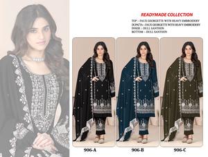 Elegante traje pakistaní moderno con bordado pesado y trabajo de lentejuelas perfecto para bodas fiestas ocasiones festivas tradicionales - Product Image 4