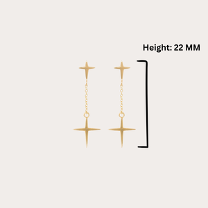 Highly Polished Gold Plated Cross <b>Long</b> Dangle Drop <b>Earrings</b> for Women Popular Fashion Jewelry for Anniversary Occasions - Product Image 4