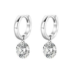Luxury 925 <b>Sterling</b> <b>Silver</b> Drop Earrings GRA Certified Cut Lab Grown Diamond White Gold Plated Hoop Cute Style for Women's Party - Product Image 6