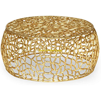 Table basse ronde en marbre avec base en métal de branche d'arbre artistique Meubles de table centrale de salon design de luxe moderne