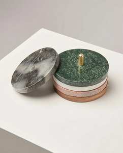 Heigh Dimand Modern Style Luxury Wood <b>Marble</b> <b>Coaster</b> Set 10mm Thick Classic Handmade Durable Eco-Friendly for Home Kitchen Decor - Product Image 3