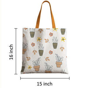 Autumn Cute <b>Canvas</b> Tote <b>Bag</b> with Zipper <b>Drawstring</b> Embroidery Customizable Logo Featuring Chains and Letter Decoration - Product Image 6