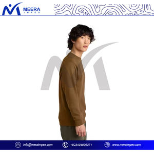 เสื้อสเวตเตอร์แฟชั่นผู้ชายระบายอากาศได้ดีขนาด240กรัมแบบถักนิตติ้งใส่สบายสำหรับการออกกำลังกายกลางแจ้งกิจกรรมกลางแจ้งของแข็ง - Product Image 4