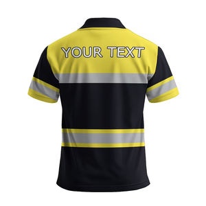 Custom 100% Cotton Knitted Work T shirt Reflective High Visibility Safety Hi Vis Polo Shirt - Product Image 4