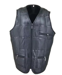 Gilets en cuir pour hommes, style motard classique, vestes sans manches en cuir, vestes élégantes et durables, et fabrication sur mesure. - Product Image 1