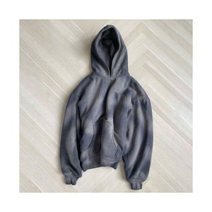 Vente en gros 100% coton Sun Faded personnalisé surdimensionné en détresse broderie épais sweat à capuche poids lourd hommes pierre acide lavage à capuche - Product Image 1