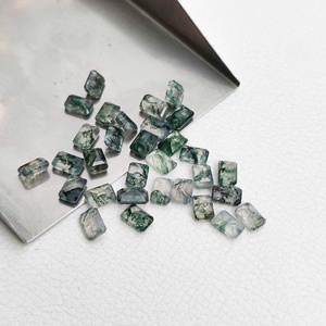 หินมอสสีเขียวธรรมชาติขนาด4มม. 6มม. หินอาเกตทรงแปดเหลี่ยมหินหลวมสำหรับเครื่องประดับปิดการขายสินค้าแฮนด์เมดตามสั่ง - Product Image 2