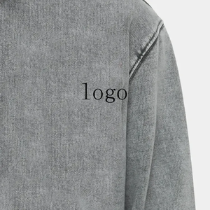 Vente en gros de sweats à capuche 400gsm avec logo personnalisé sweats à capuche délavés à l'acide pour hommes sweats à capuche surdimensionnés vintage en pierre vierge populaire - Product Image 6