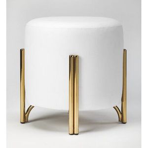 Pouf ottoman en métal, tabouret décoratif pour la maison, les hôtels et les villas, en velours vert. - Product Image 4