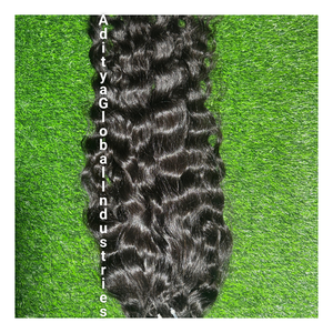 100% Extensions de cheveux humains vierges Remy indiens non traités naturels bouclés bruts donneurs uniques pour les femmes indiennes - Product Image 2