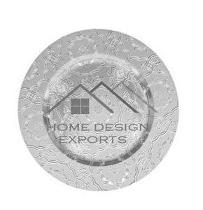 Assiette de service en métal argenté avec motif en relief, design gravé, vente chaude, assiette de service en métal pour aliments - Product Image 2