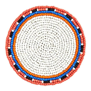 FAIZ HANDICRAFT Handmade Round Seed Beads Embroidery Custom Design Luxury <b>Beaded</b> <b>Coaster</b> for Table Decor Weddings Parties & Home - Product Image 1